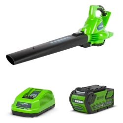 Greenworks GD40BVK6 40В воздуходув пылесос (1 x 6 Ач, ЗУ) 77.78 м/с 24227UF