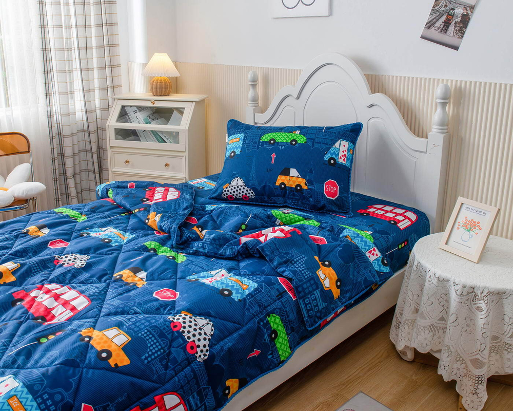 Детское постельное белье 1.5 спальное Sofi De MarkO Трафик синее