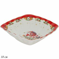 Lenardi 205-314 Квадратный салатник 15x15x4.5см НОВЫЙ ГОД в под.уп.(х36)Фарфор