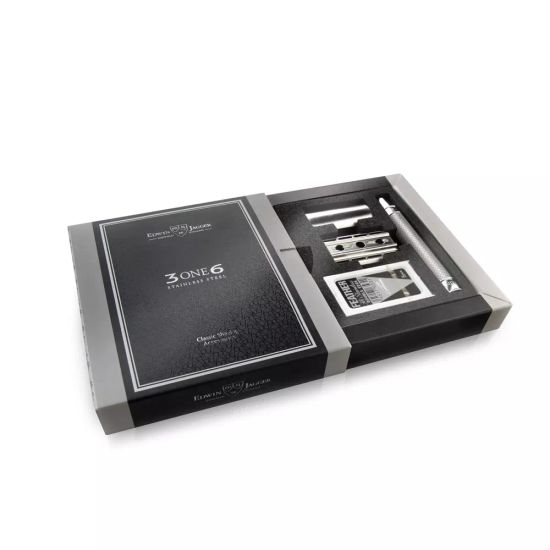 Т-образная бритва (станок) Edwin Jagger DESSKNBL 3ONE6 Stainless Steel, хром