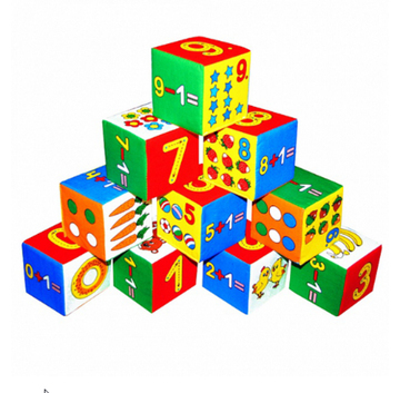 КУБИКИ - МЯКИШИ "УМНАЯ МАТЕМАТИКА" , 10 шт