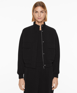 Oysho Куртка с карманами из ткани с модалом, с начесом, черный