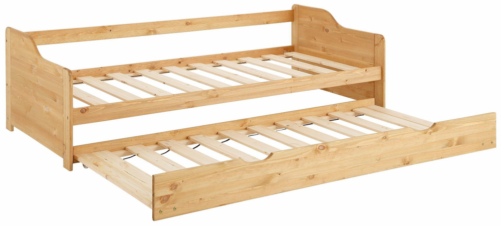 Кровать, 90х200, Тим, двуспальная, для детей и взрослых, тахта, с выдвижным спальным местом, деревянная, Dipriz