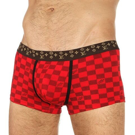 Мужские трусы хипсы красные шахматы Louis Vuitton Red Trunks