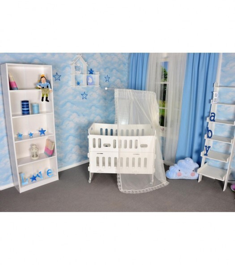 Классическая детская кроватка Agashi Mom Side 21 (белый)