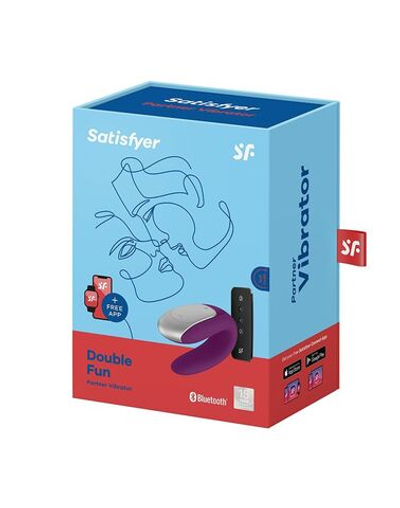 Фиолетовый вибромассажёр для пар Satisfyer Double Fun (Цвет: фиолетовый)