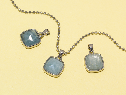 Подвеска Квадратная "Аквамарин", 13,5мм