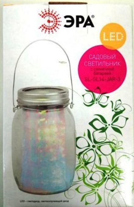 SL-GL14-JAR-3  ЭРА Садовый светильник на солнечной батарее, стекло, металл, прозрачный, 13,5 см