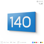 Номер на дверь 140, табличка на дверь для офиса, квартиры, кабинета, аудитории, склада, голубой 120х70 мм, Айдентика Технолоджи