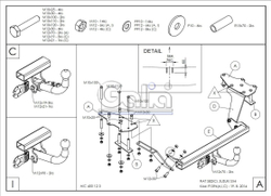 Фаркоп оцинкованный Galia F109C для Suzuki SX4 хетчбек 5 дверей 2006-2013 2WD/4WD, FIAT Sedici 2006-2014(паспорт и сертификат в комплекте)(без электрики)
