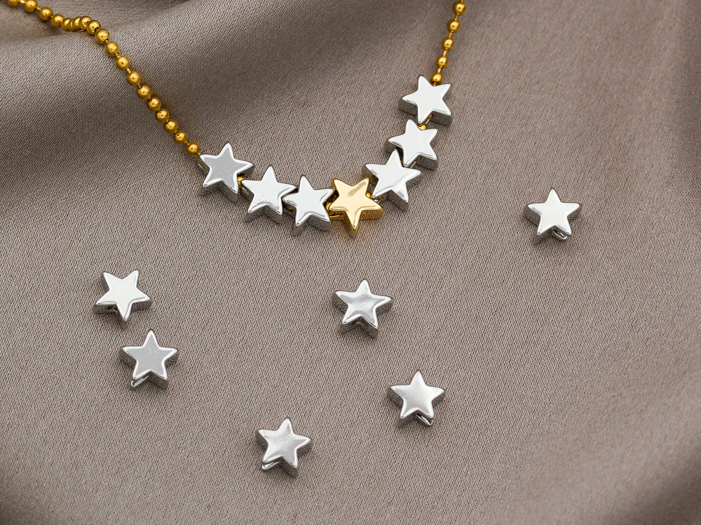 Мини-бусины "Звездочка" 5мм (10 штук)