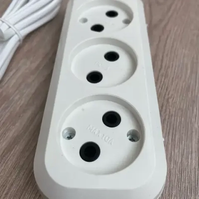 Электрический удлинитель тройник Obihod обиход ШВВП, 3м, белый, 6A