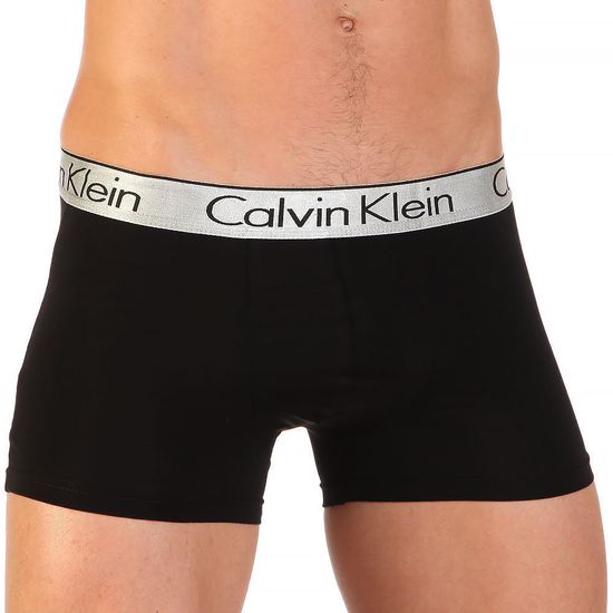 Мужские трусы боксеры Calvin Klein черные с серебристой резинкой Bold