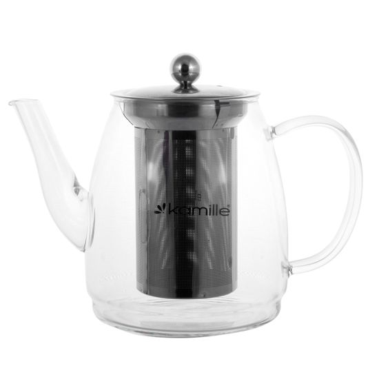 Заварочный чайник 900 мл. Kamille KM-1604 (стекло, нержавеющая сталь)