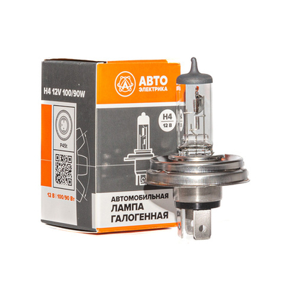Автолампа галогенная H4, 12 В, 100/90 Вт, P45t