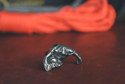 Темлячная бусина, подвеска "Слон", желтый метал