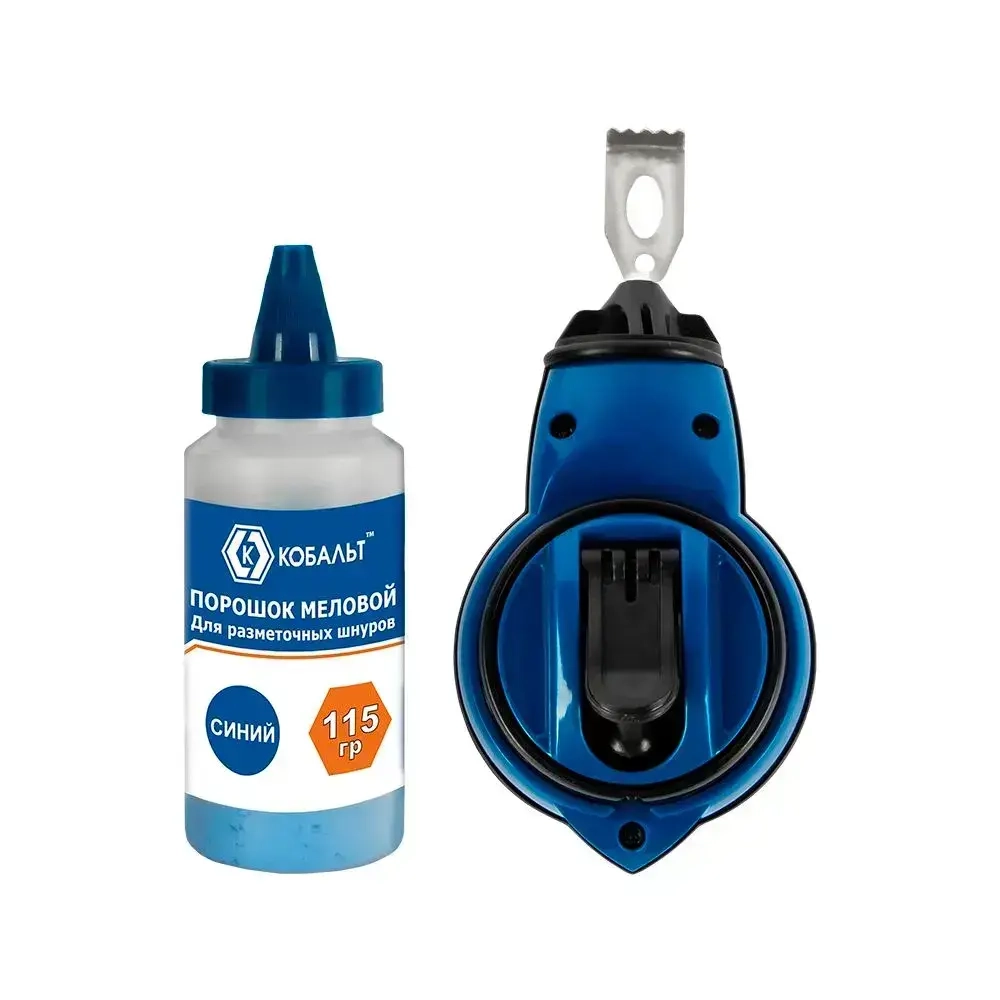 Шнур разметочный КОБАЛЬТ 30 метров + меловой порошок.