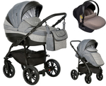 Детская коляска Indigo Indigo New 3 в 1 с автокреслом Avionaut Cosmo Beige In07 черный