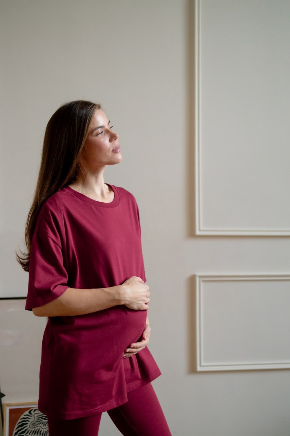 Футболка свободная, Винный