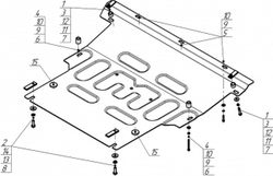 Защита двигателя и кпп для Renault Scenic/Megane 2 Motodor.71714