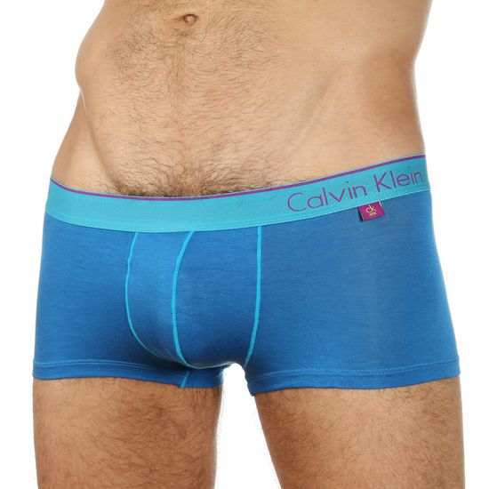 Мужские трусы хипсы голубые  с голубой резинкой Calvin Klein One Boxer