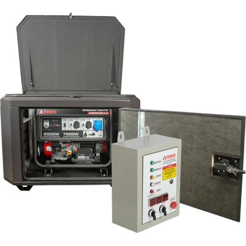 A-iPower A8000EAX бензиновый генератор в кожухе 1200 RAL 8019 с блоком АВР 400В/25А (8 pin) New УТ-11180719/29109