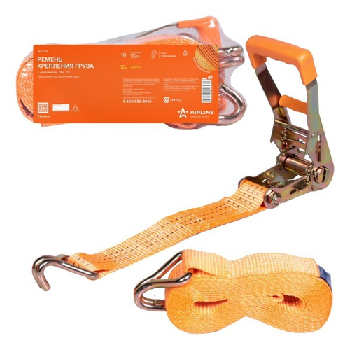 Стяжка груза (12м*55мм) 10 т. с храповым механизмом (AIRLINE)