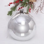 Новогодний шар 30 см «Глянец», серебро