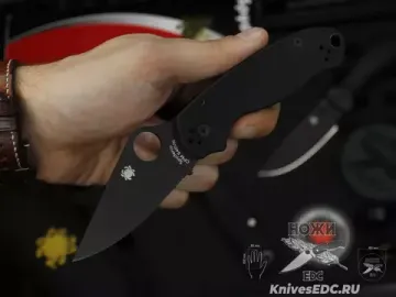 Нож складной Spyderco Para 3 223GPBK c клинком сатин CPM-S45VN, рукоять черная G10