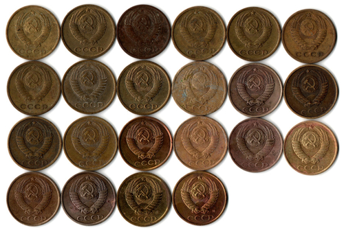 Набор 2 копейки СССР (22 шт без повторов) 1961, 68-74, 78, 80-91 м,л