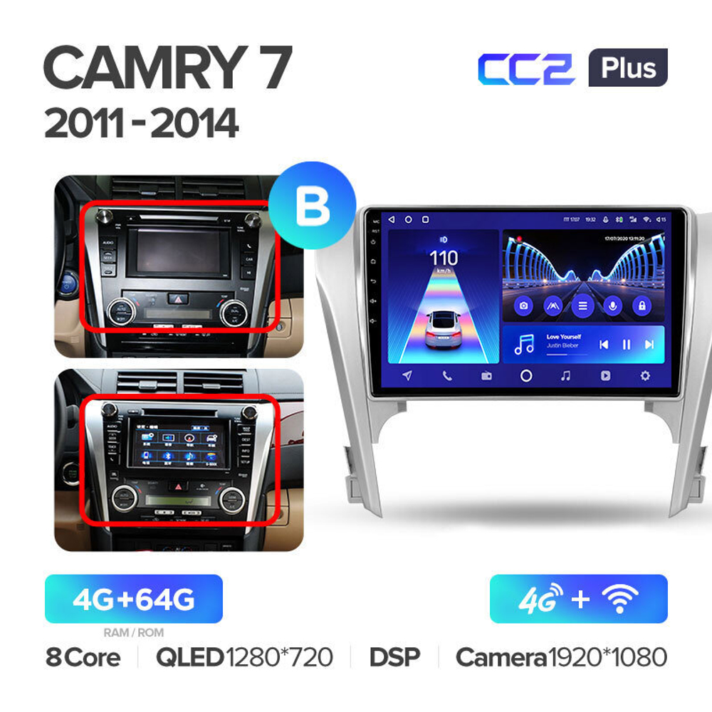 Teyes CC2 Plus 10.2" для Toyota Camry 2011-2014