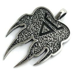 Подвес лапа Волка с печатью Велеса из серебра