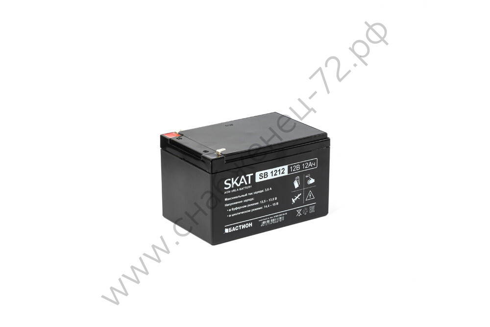 SKAT SB 1212 АКБ свинцово-кислотная тип AGM 12V 12Ач Iзар.3,6 А, ножевые клеммы