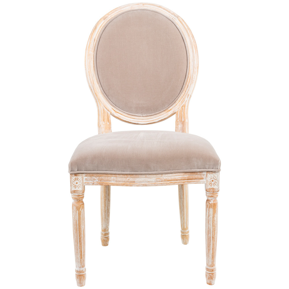 Стул Луи - Пеликан бархат белый жемчуг Объект мечты