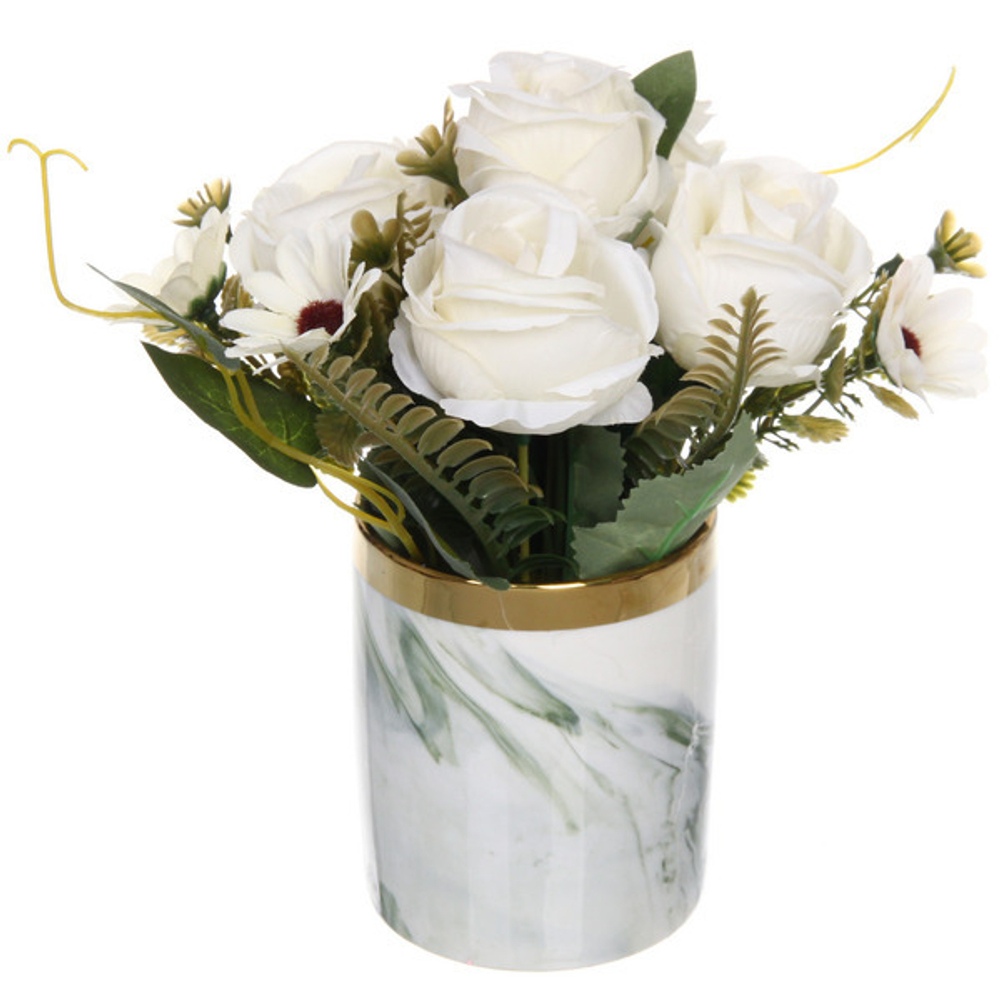 Цветочная композиция «Шарм» 15*21см зеленый 9.5см в керамическом горшке HL-10