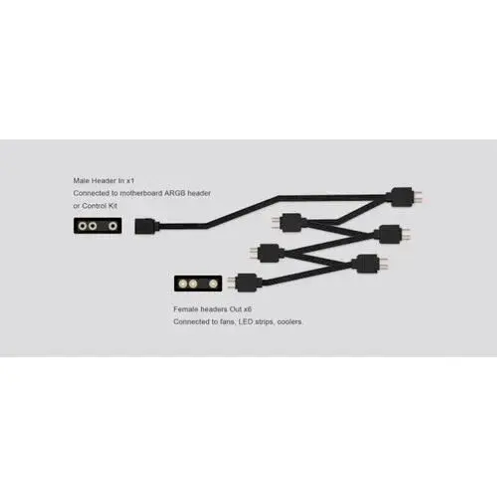 Кабель-разветвитель ID-Cooling FS-06 ARGB 3pinARGB-&gt;6x3pinARGB