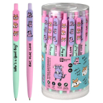 Ручка шариковая автоматическая 0,7мм синяя, ассорти "Животные" (Феникс+)