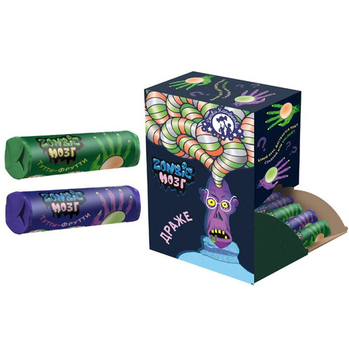 Драже "ZOMBIE МОЗГ" ассорти (ЗОМБИ РОЛЛ) 15гр*60шт*12 бл