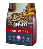Mr.Buffalo 400г Adult Sensitive Сухой корм для взрослых кошек Индейка