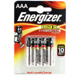 Батарейка щелочная ENERGIZER MAX LR03 (AAA) 1.5В (4 шт) (Цвет: серебристый)