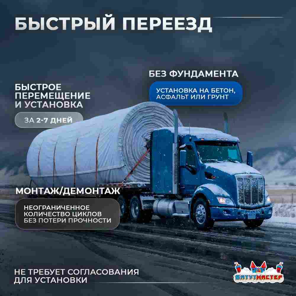 Быстроразводимый авиационный ангар «Орбита Полёта», 50×35×20 м