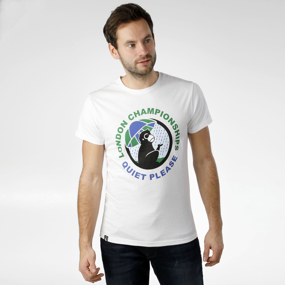 Мужское теннисное поло Quiet Please Wet Monkey T-Shirt Men - White, Multicoloured