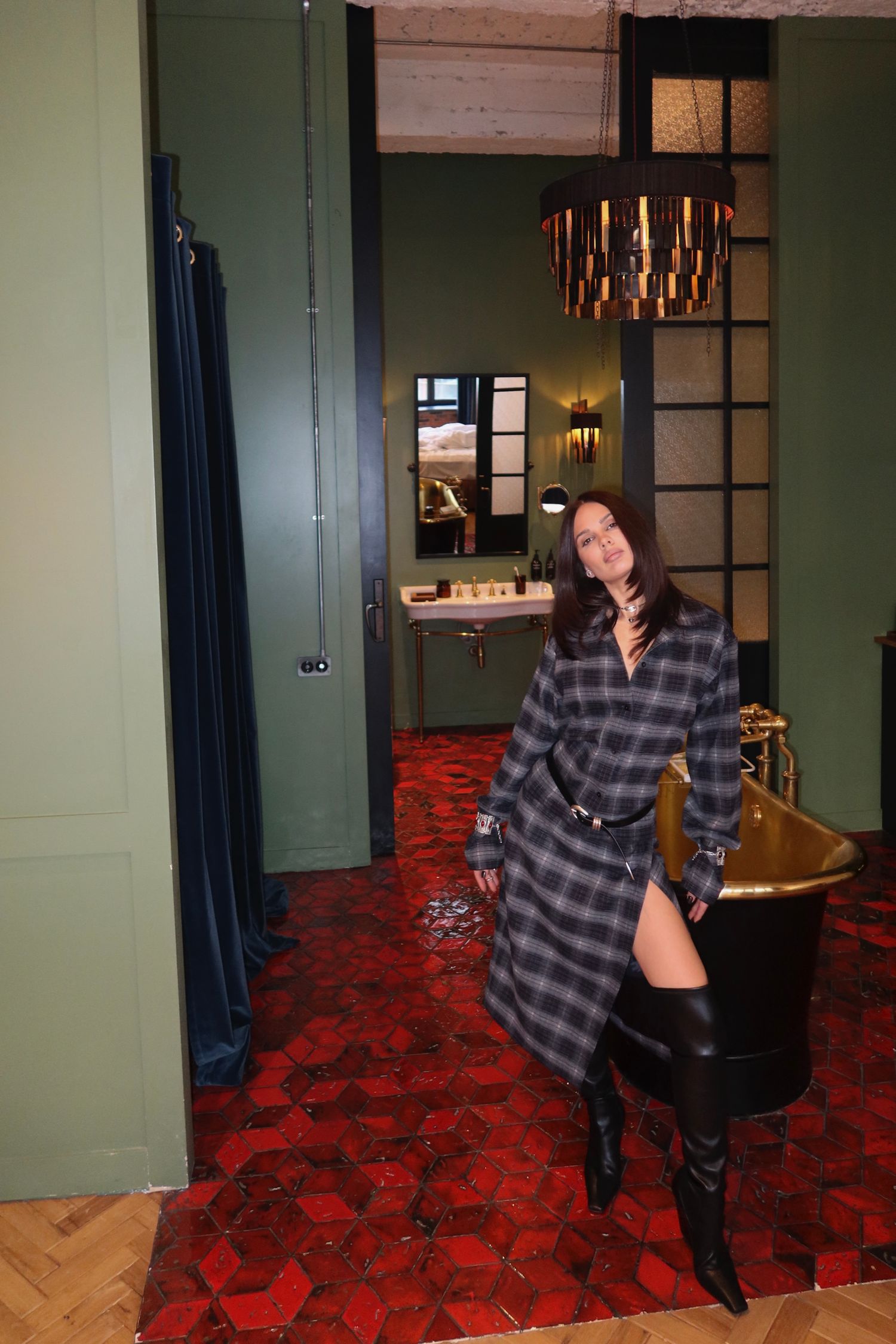 юбка миди на запах stamba, black