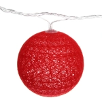 Гирлянда для дома 4 м, 20 ламп LED с насадками «Шар плетеный» d6 см, прозр.провод, IP-20, Красные шары (с возможностью соединения)