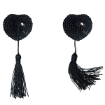 Черные пэстисы-сердечки с кисточками Lola Pasties Burlesque Gipsy Black 3634-05lola