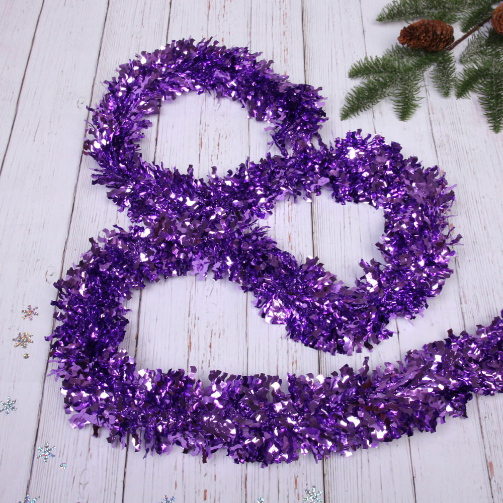 Мишура 2 м 9 см «Яркая змейка», Сиреневый