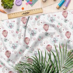 Ткань ниагара воздушные шары и зайцы