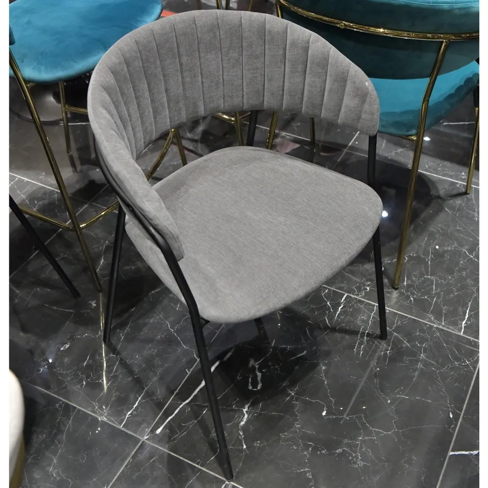 Комплект из 2-х стульев Turin серый вельвет с чёрными ножками