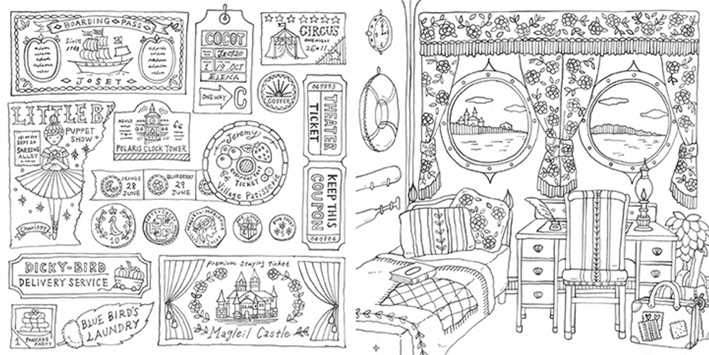 Romantic country the third tale. Coloring book