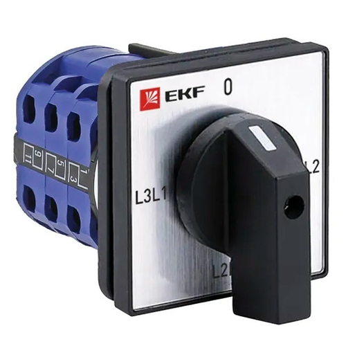 Переключатель кулачковый ПК-1-73 10А 3P для вольтметра линейное напряжение IP20 EKF pk-1-73-10